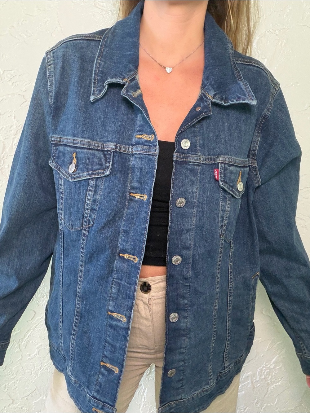 NWT Levi's Dark Blue Women's Denim Trucker Jacket